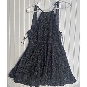Paper Crane Women’s Small Black and White Polka Dot Dress